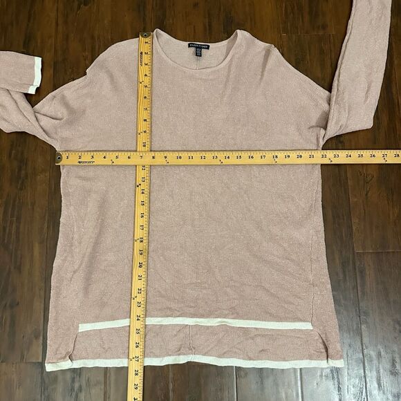 EILEEN FISHER Linen Crepe Crew Neck Box Top Sweater in Sugar Plum Classic - Picture 8 of 8